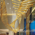 Golden glass hotel lobby modern chandelier pendant lamp